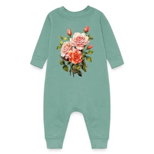 Pink Roses - Baby Fleece One Piece