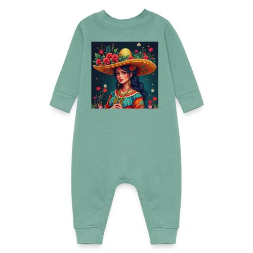 Mexican Design, Regional Mexican Charro Woman - Baby Fleece One Piece
