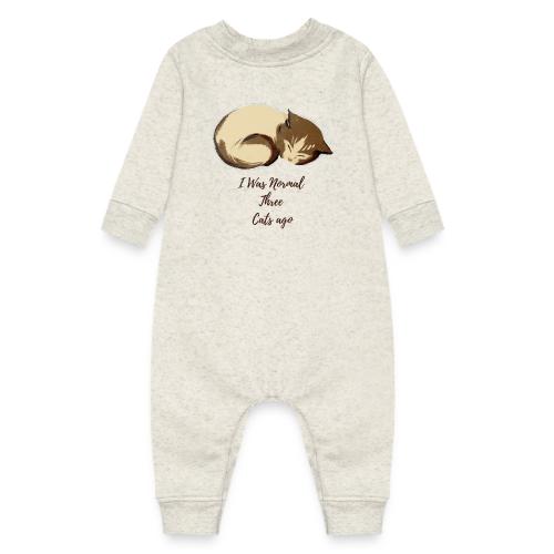 I Was Normal Three Cats Ago Funny Cat T-Shirt - Baby Fleece One Piece