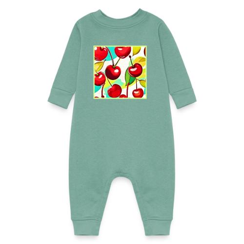 Vibrant Cherry Pattern - Baby Fleece One Piece