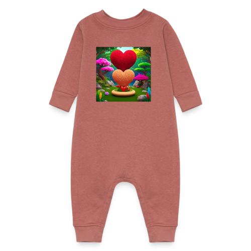 Double Heart, fantasy, nature and fantasy - Baby Fleece One Piece