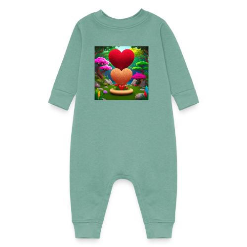 Double Heart, fantasy, nature and fantasy - Baby Fleece One Piece