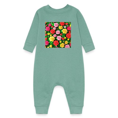 Floral print, colors in rose flowers, nature - Baby Fleece One Piece