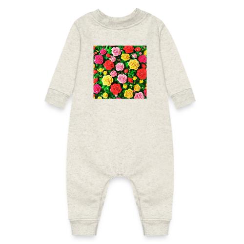 Floral print, colors in rose flowers, nature - Baby Fleece One Piece
