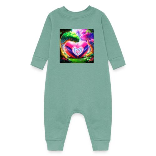 Double heart, fantasy, landscapes enjoy the magic - Baby Fleece One Piece
