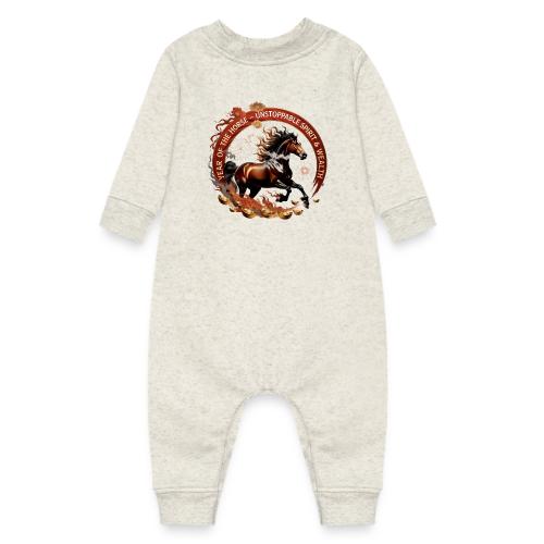 Year of the Horse Fiery Spirit T Shirt, Lunar New - Baby Fleece One Piece