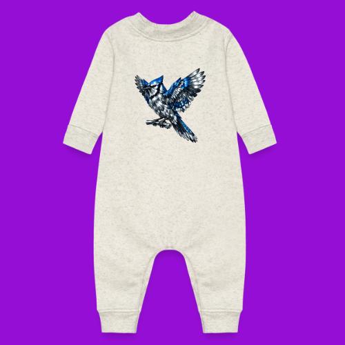 Silver Blue Jay Open Wing Perch - Baby Fleece One Piece