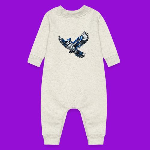 Silver Blue Jay in Flight - Baby Fleece One Piece