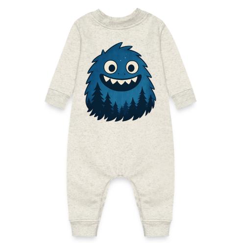 Whimsical Blue Forest Monster – Cute Cartoon Night - Baby Fleece One Piece
