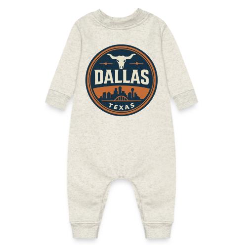 Vintage Dallas Texas Western Skyline Retro Cowboy - Baby Fleece One Piece