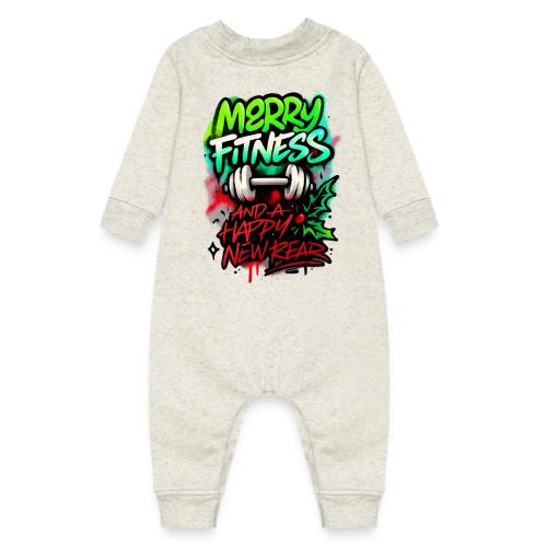 Merry Fitness Christmas Gym Humor - Baby Fleece One Piece