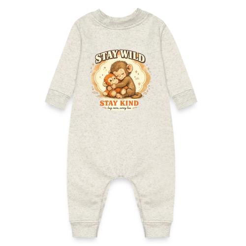 Stay Wild Stay Kind Punch Monkey Hug - Baby Fleece One Piece