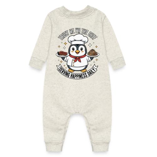 cute Penguin Chef-Funny Cartoon Daily Happiness - Baby Fleece One Piece