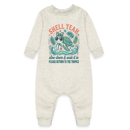 Shell Yeah Sea Turtle Beach Vibes - Baby Fleece One Piece