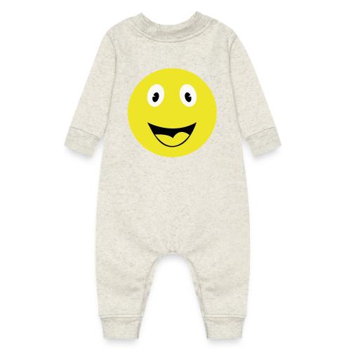 Yellow Happy Face Print - Baby Fleece One Piece