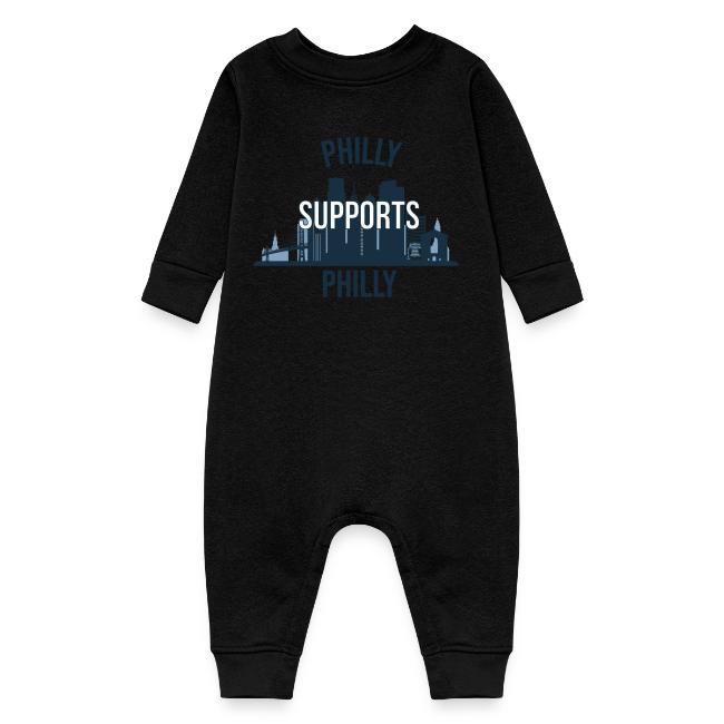 Philly Supports Philly skyline blue transparentbg