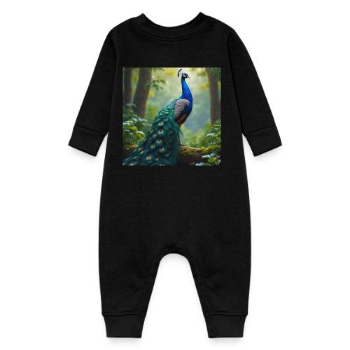 Majestic Peacock in Enchanted Forest - Baby Fleece One Piece