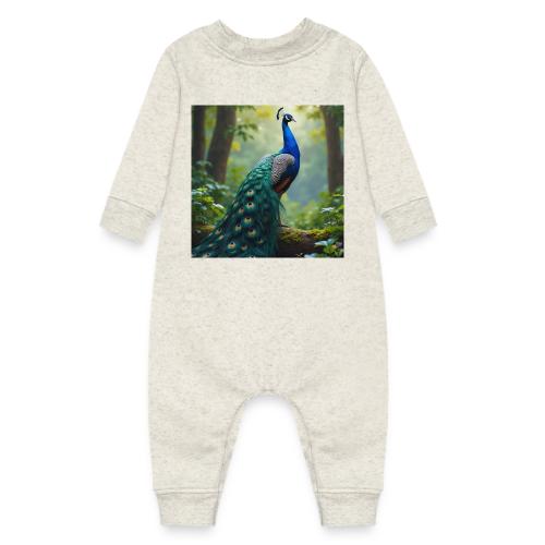 Majestic Peacock in Enchanted Forest - Baby Fleece One Piece