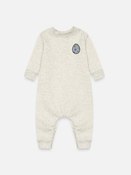 Starry easteregg embroidered - Baby Fleece One Piece - heather oatmeal - Front