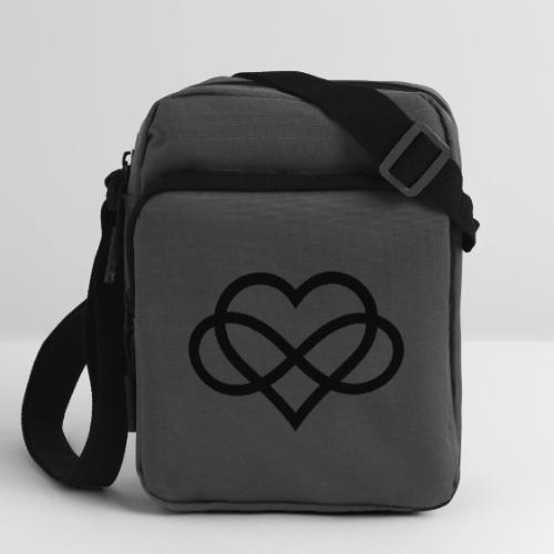 Infinity Heart (black) - Upright Crossbody Bag