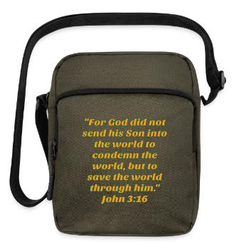 John 3:16 - Upright Crossbody Bag - olive - Front
