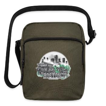 Boston City Massachusetts USA - Upright Crossbody Bag - olive - Front