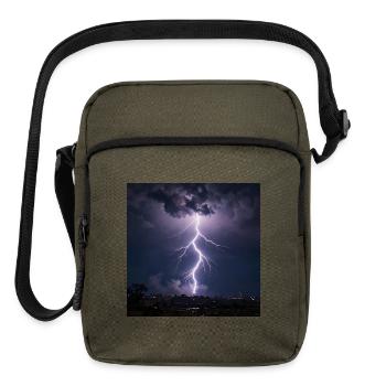 Midnight Lightning Over City - Upright Crossbody Bag - olive - Front
