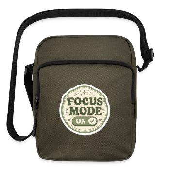  focus mode on retro sticker - Upright Crossbody Bag - olive - Front