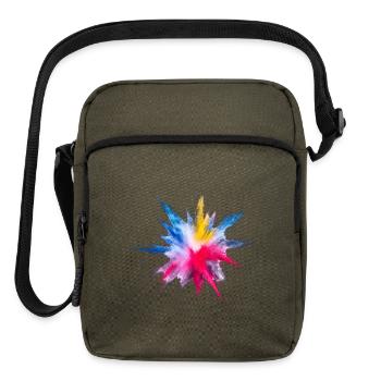 Vibrant Powder Burst - Upright Crossbody Bag - olive - Front