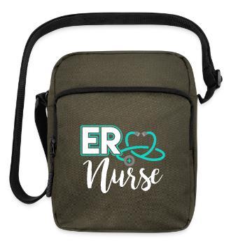 ER Nurse Heartbeat Stethoscope - Upright Crossbody Bag - olive - Front
