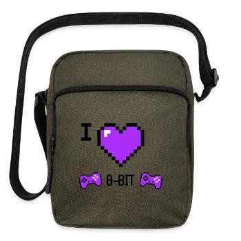 I Love 8-Bit Gamer Couples - Upright Crossbody Bag - olive - Front
