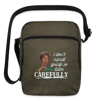 I Don't Repeat Gossip - Upright Crossbody Bag - olive - Front