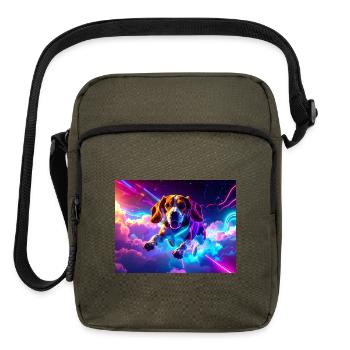 Cyberpunk Beagle - Upright Crossbody Bag - olive - Front