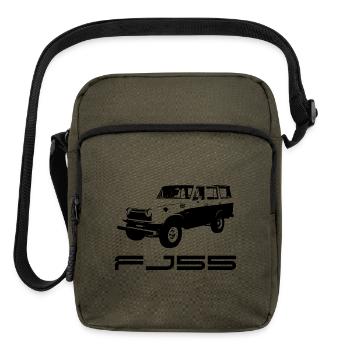 FJ55 BLACK LINE ART WITH LABEL - Upright Crossbody Bag - olive - Front