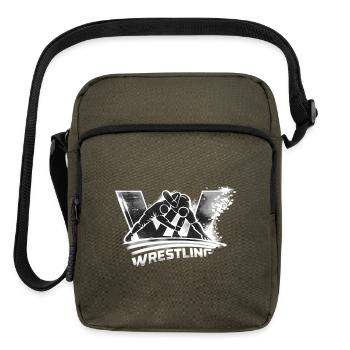 Wrestling Silhouette - Upright Crossbody Bag - olive - Front