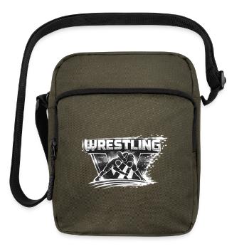 Wrestling logo - Upright Crossbody Bag - olive - Front