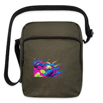 Neon Splash Graffiti Burst - Upright Crossbody Bag - olive - Front