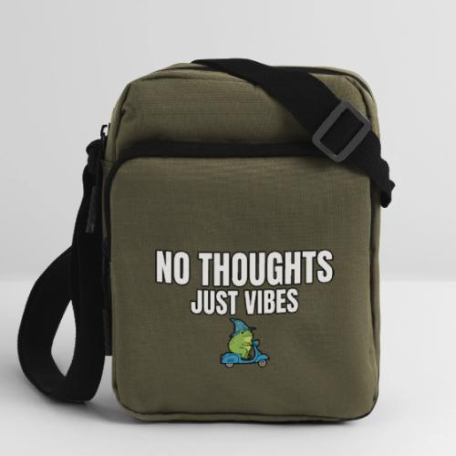 No Thoughts Just Vibes Funny Frog Shirt - Upright Crossbody Bag