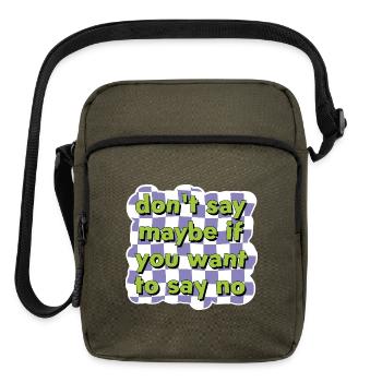 Assertive Choice Checkerboard Tee - Upright Crossbody Bag - olive - Front