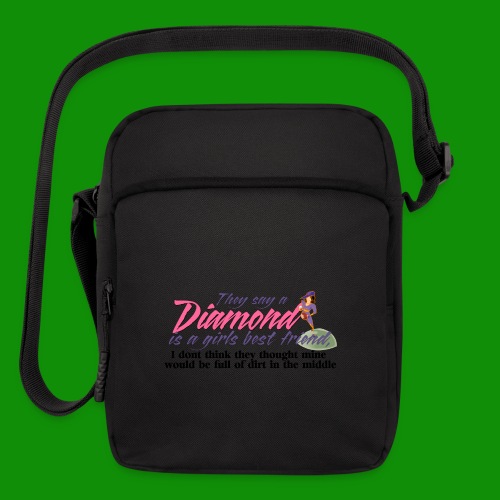 Softball Diamond is a girls Best Friend - Upright Crossbody Bag