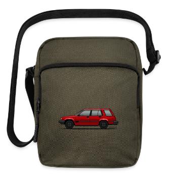 Jesse Pinkman's Crappy Red Toyota Tercel SR5 4WD - Upright Crossbody Bag - olive - Front