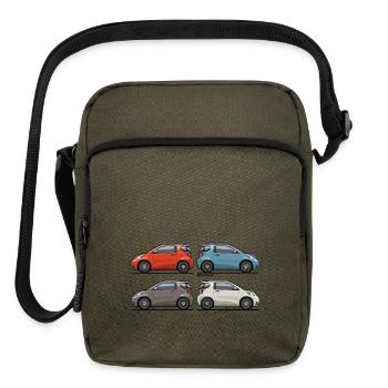 Four Toyota Scion iQ Micro Cars - Upright Crossbody Bag - olive - Front