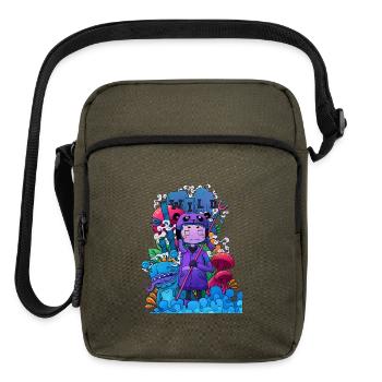 Wild Dreamer Neon Mushrooms - Upright Crossbody Bag - olive - Front