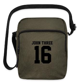 John 3:16 Black and White Sports Design - Upright Crossbody Bag - olive - Front