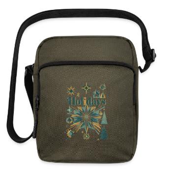 Holidays Starburst & Ornaments - Upright Crossbody Bag - olive - Front