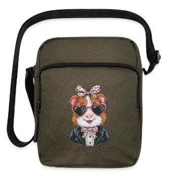 Cool Guinea in Heart Sunglasses - Upright Crossbody Bag - olive - Front