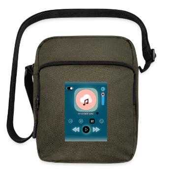 Favorite Song Cloud UI Graphic - Upright Crossbody Bag - olive - Front