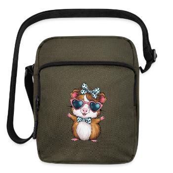 Cool Guinea in Heart Sunglasses - Upright Crossbody Bag - olive - Front