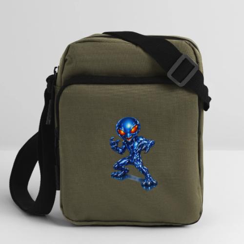 Angry Blue Alien - Upright Crossbody Bag