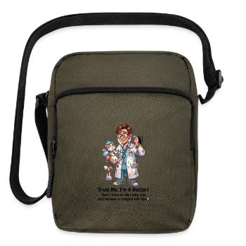 Dr. Leo and Tangled Stethoscope - Upright Crossbody Bag - olive - Front